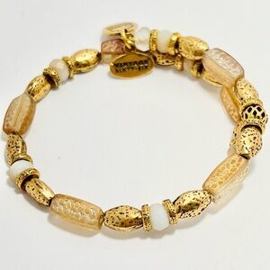 Alex and Ani Vintage 66 Beaded Wrap Bracelet. Gold Finish.